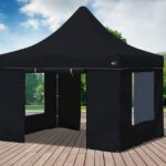 3x3 m Faltpavillon, PVC feuersicher schwarz mieten