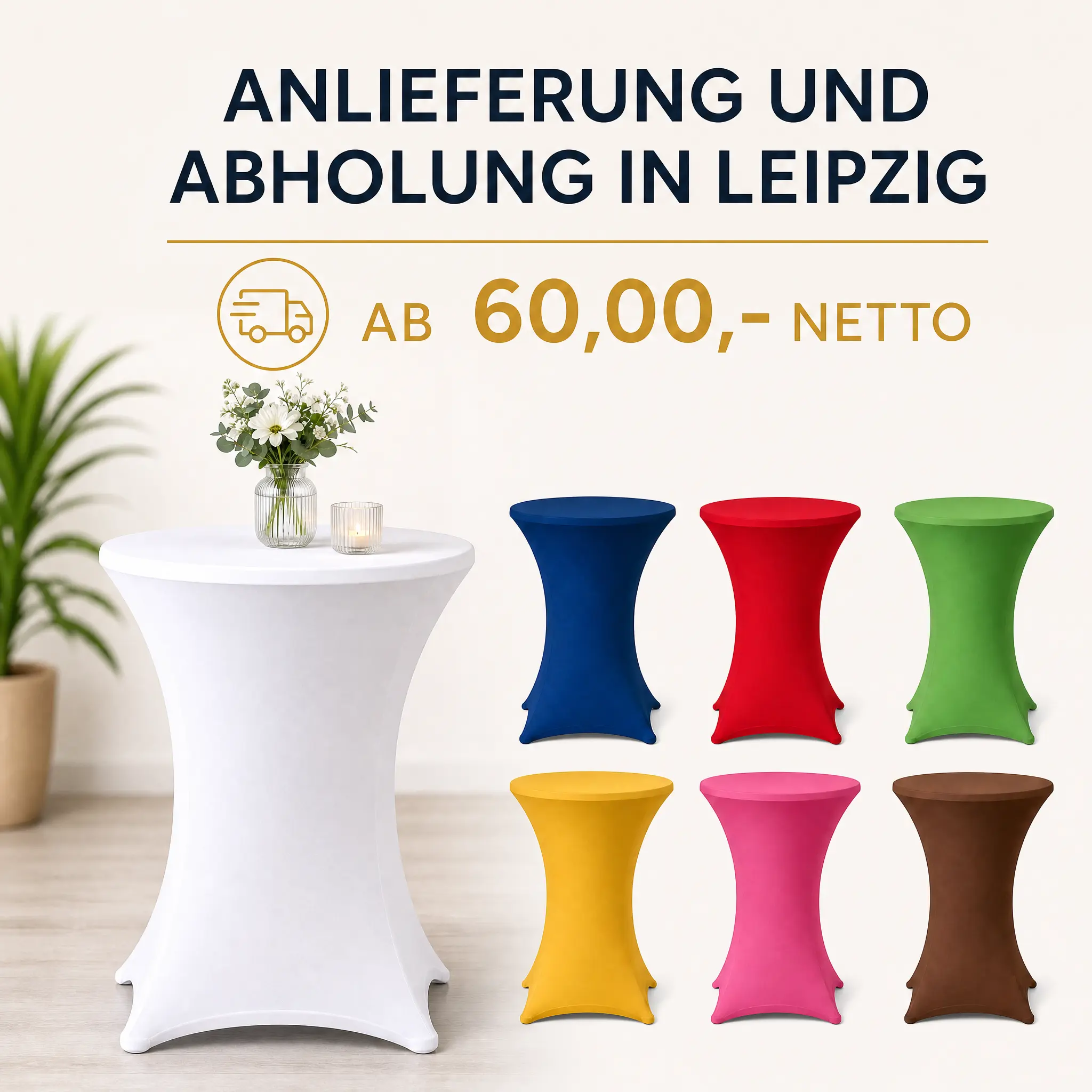 Stretch-Stehtischhussen in verschiedenen Farben 6 Stehtischhusen in verschiedenen Farben